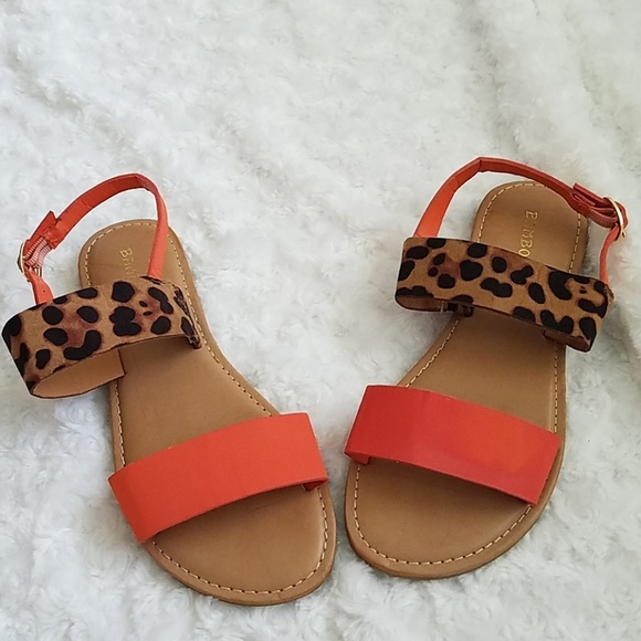 bamboo leopard sandals